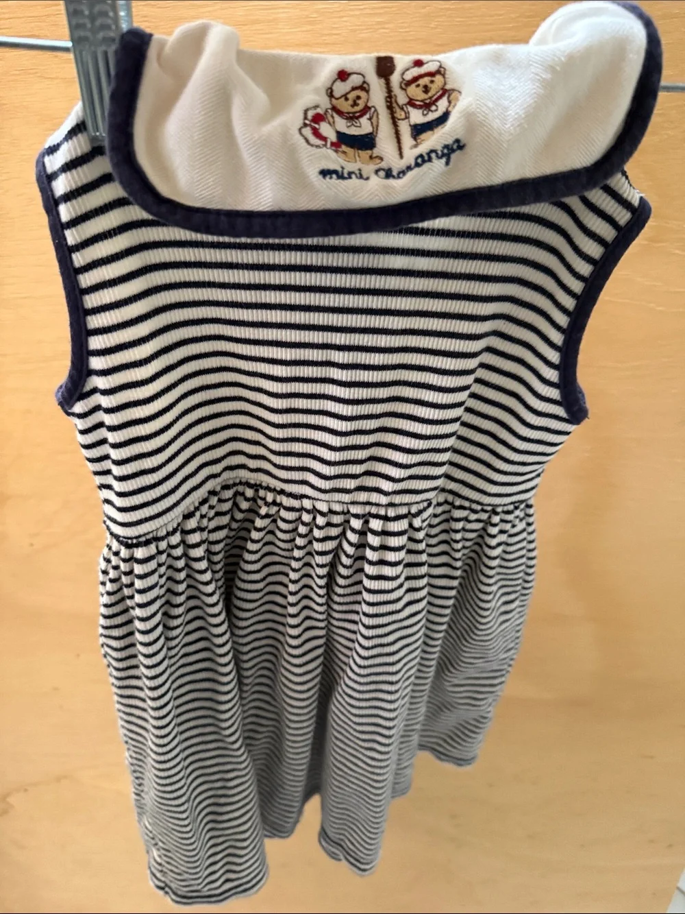 Mini CHARANGA Striped Navy and White Sleeveless Cotton Dress for Girls